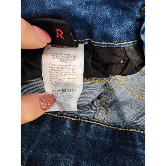 Romwe Embroidered Bees Flowers Spring Denim Shorts Womens 2 XSMALL - Picture 8 of 9